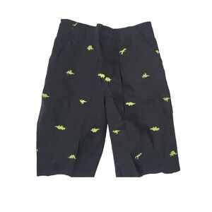 365 Kids Garanimals Boys Black Neon Green Dino Print Elasticized Waist Shorts 7